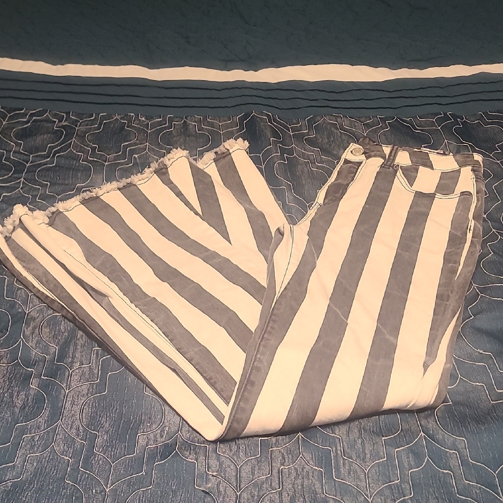 Trails Black and White Striped Pants